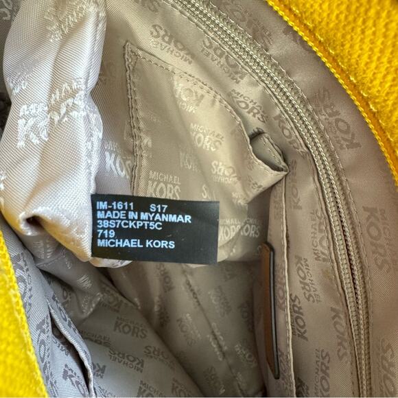 Michael Kors Kempton Bright Yellow Tote Bag Purse - Picture 8 of 10